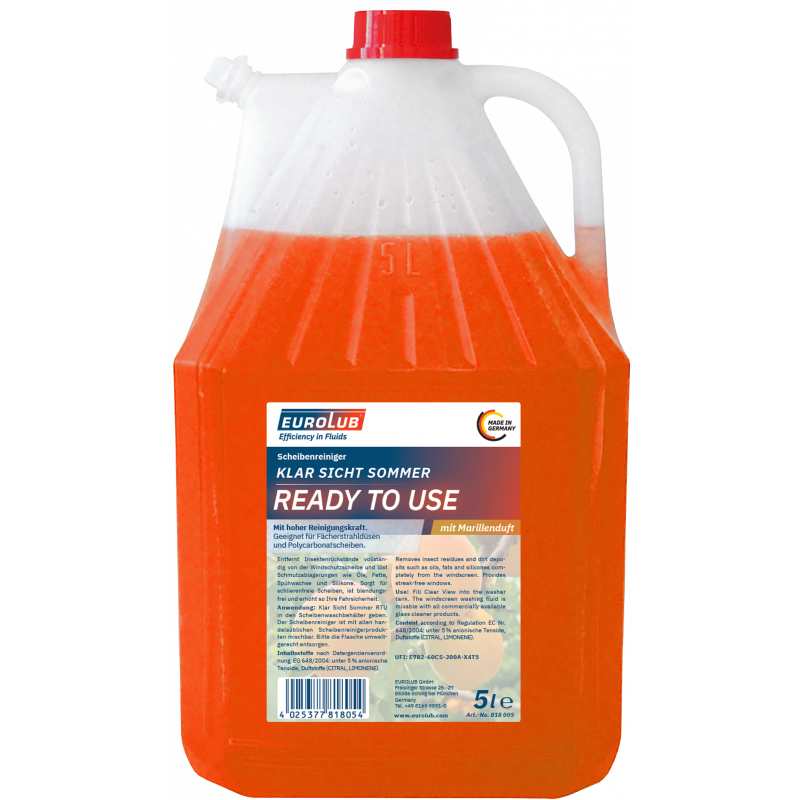 Eurolub Klar Sicht Sommer RTU Marille Ready To Use Fertigmischung 5 Liter