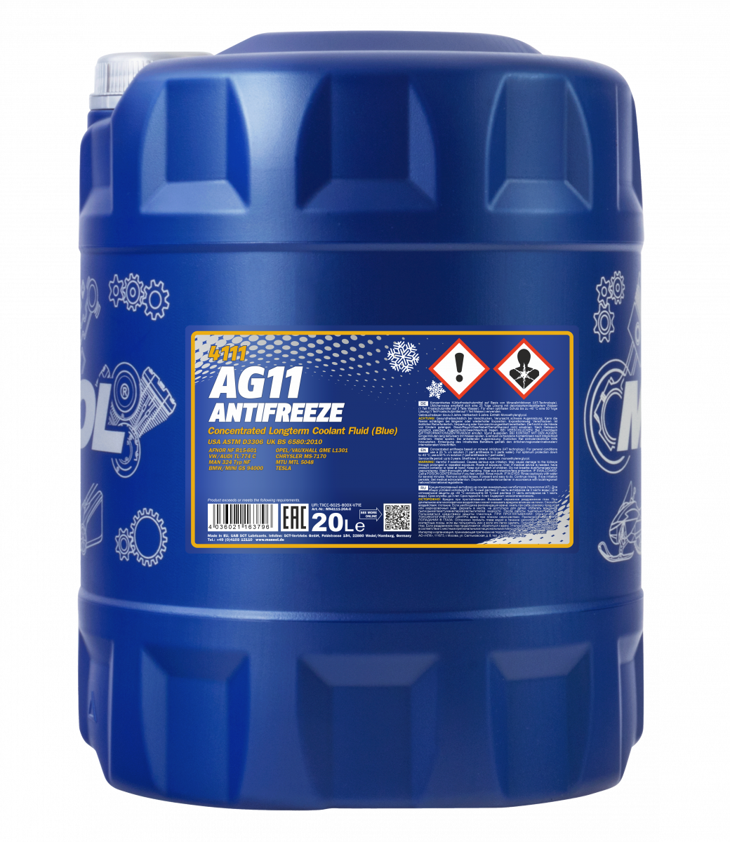 Mannol 4111 Kühlerfrostschutz Antifreeze AG11 Longterm Konzentrat 20 Liter