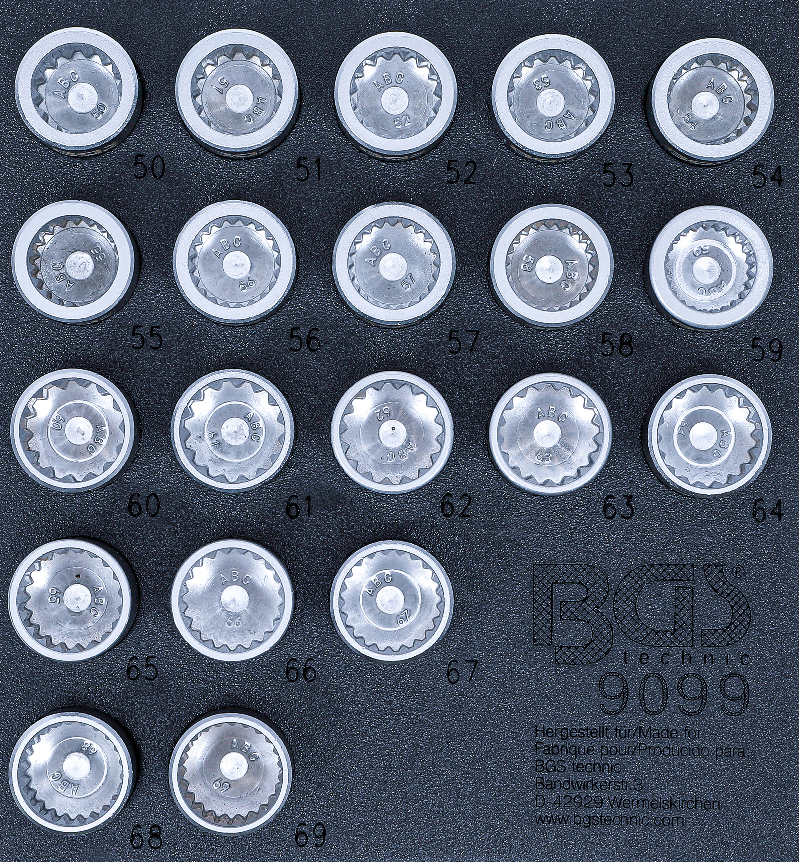 BGS Werkstattwageneinlage 1/6: Felgenschloss-Werkzeugsatz für Porsche und VW Touareg | 20-tlg.