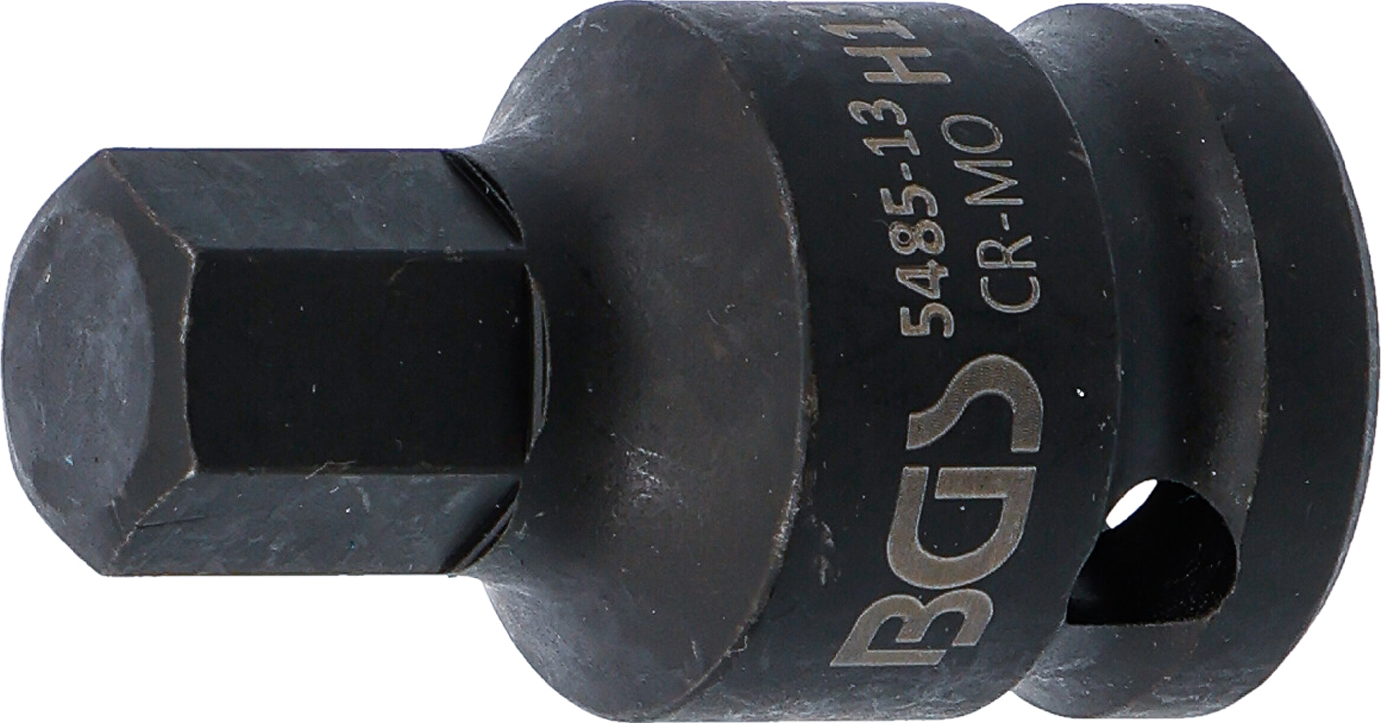 BGS Kraft-Bit-Einsatz | Länge 42 mm | Antrieb Innenvierkant 12,5 mm (1/2") | Innensechskant 13 mm