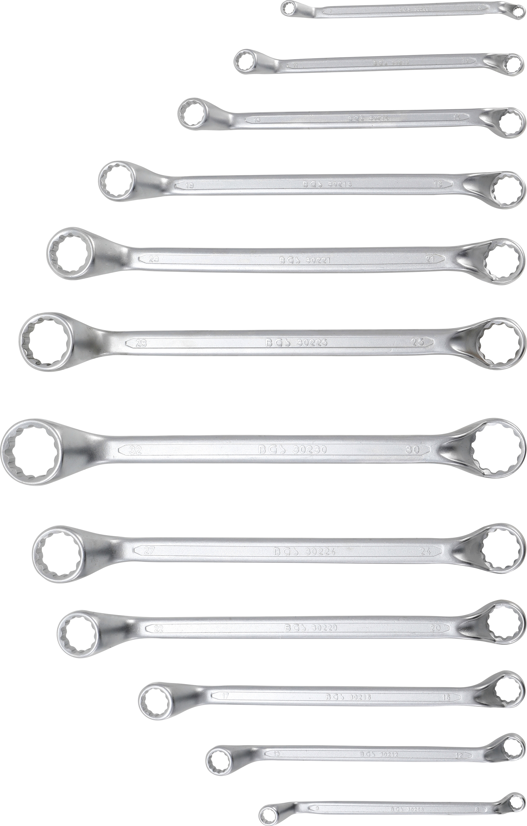 BGS Doppel-Ringschlüssel-Satz | tief gekröpft | SW 6 - 32 mm | 12-tlg.