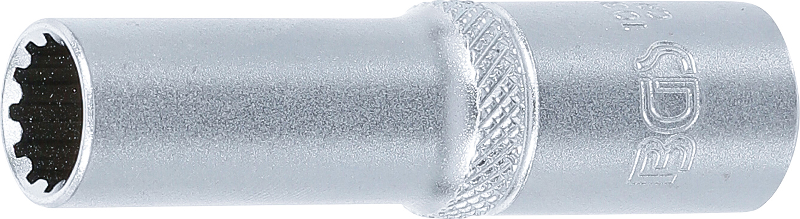 BGS Steckschlüssel-Einsatz Gear Lock, tief | Antrieb Innenvierkant 10 mm (3/8") | SW 10 mm