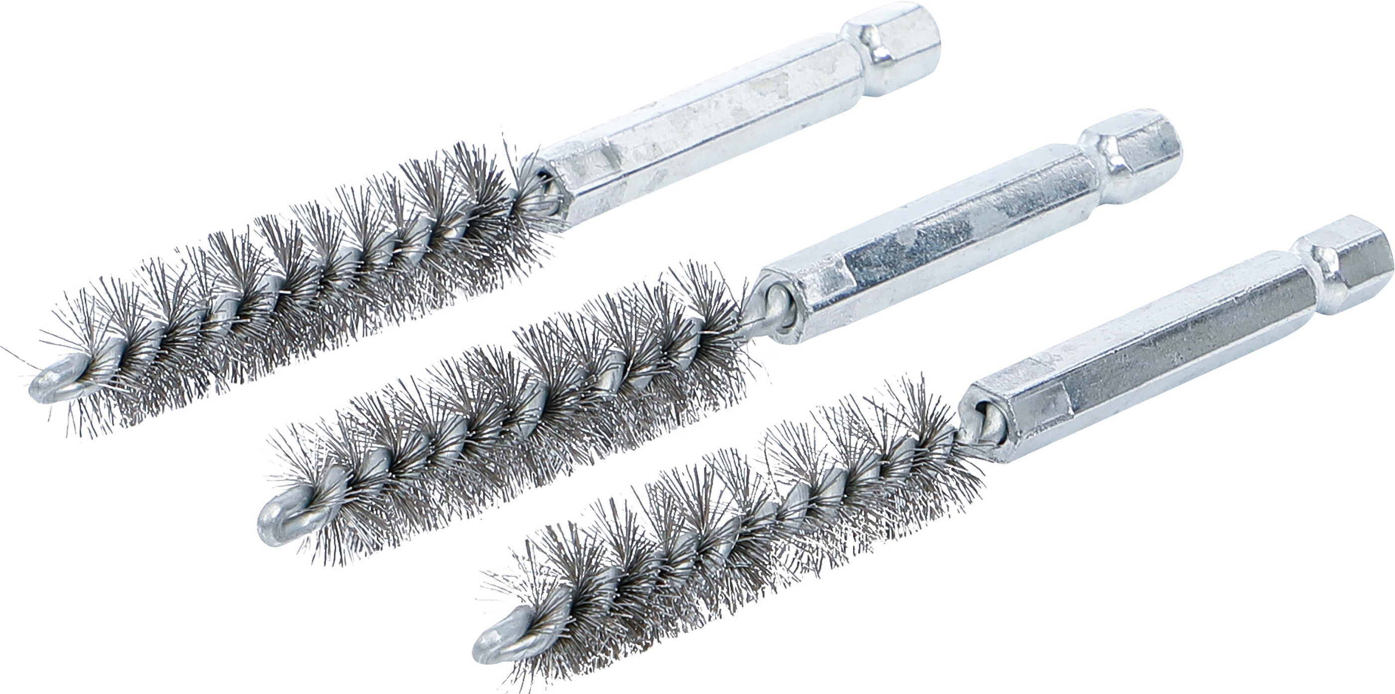 BGS Stahlbürste | 12 mm | Antrieb Außensechskant 6,3 mm (1/4") | 3-tlg.