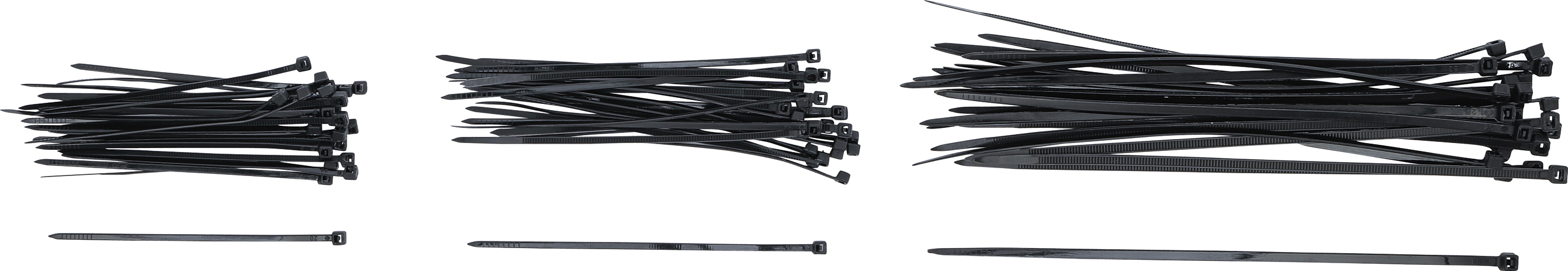 BGS Kabelbinder-Sortiment | schwarz | 100 - 200 mm | 75-tlg.