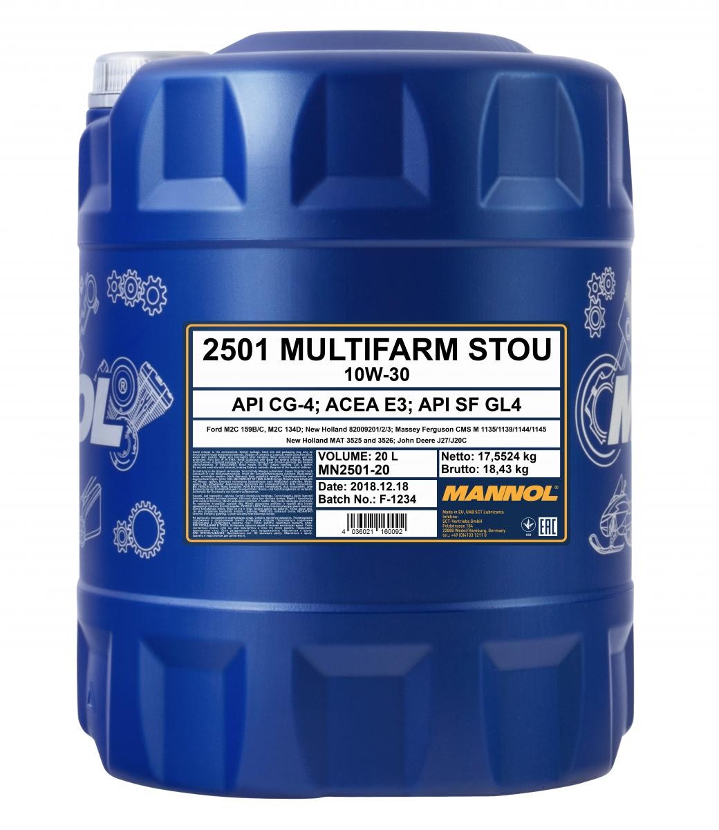 10W-30 Mannol 2501 Multifarm STOU 20 Liter