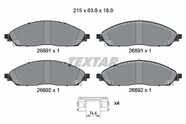 Bremsbelagsatz, Scheibenbremse