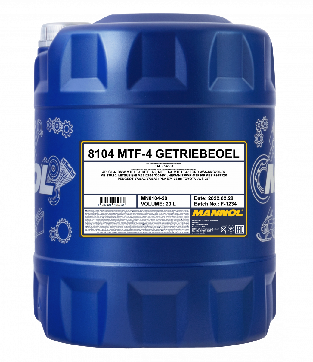 75W-80 Mannol 8104 MTF-4 Getriebeöl 20 Liter