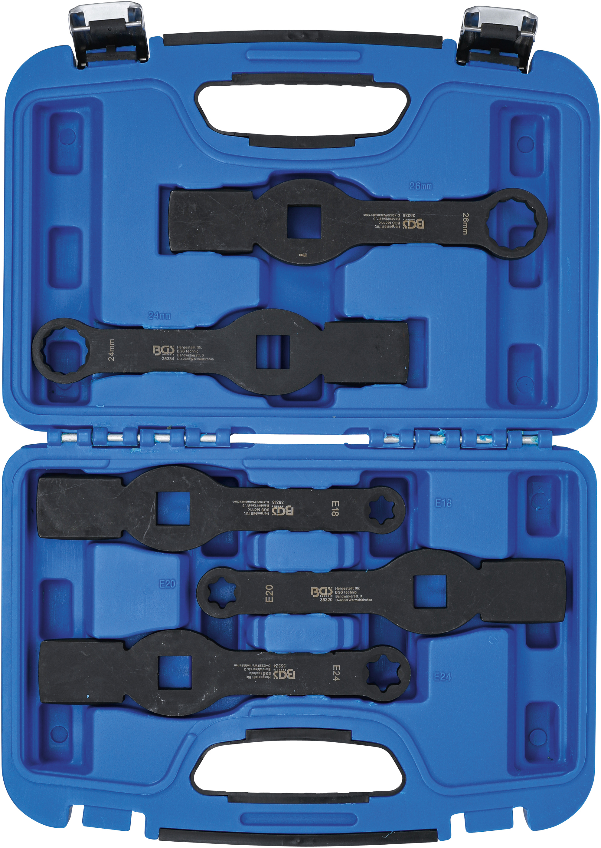BGS Schlag-Ringschlüssel-Satz | Zwölfkant / E-Profil (für Torx) | 5-tlg.