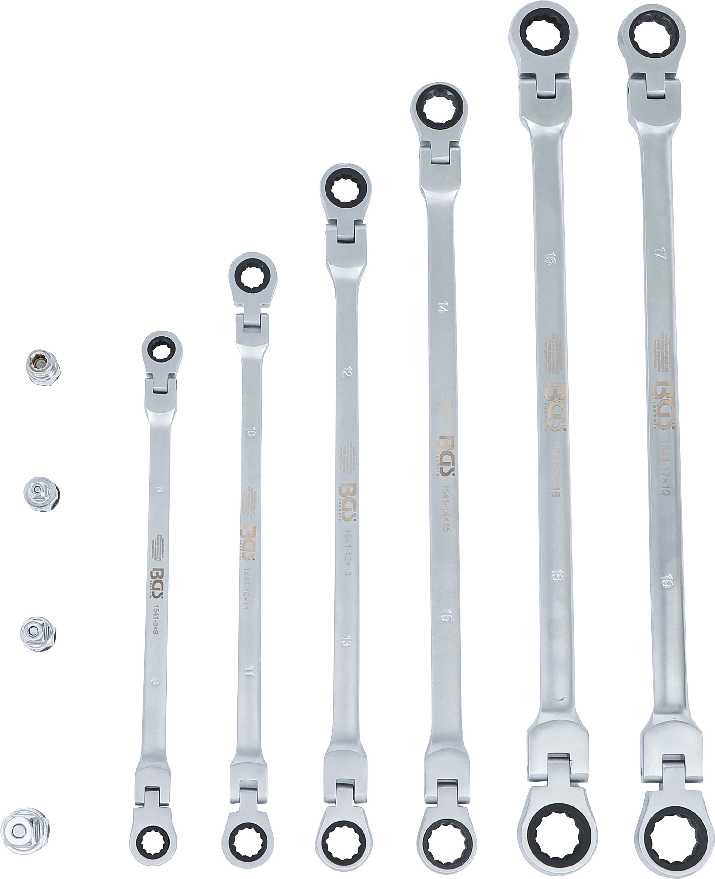 BGS Doppel-Ratschen-Gelenkschlüssel-Satz | SW 8 - 19 mm | 10-tlg.