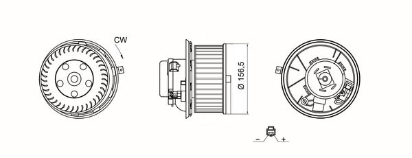Innenraumgebläse AB 487 000S “MAHLE 157 mm, 204 W”