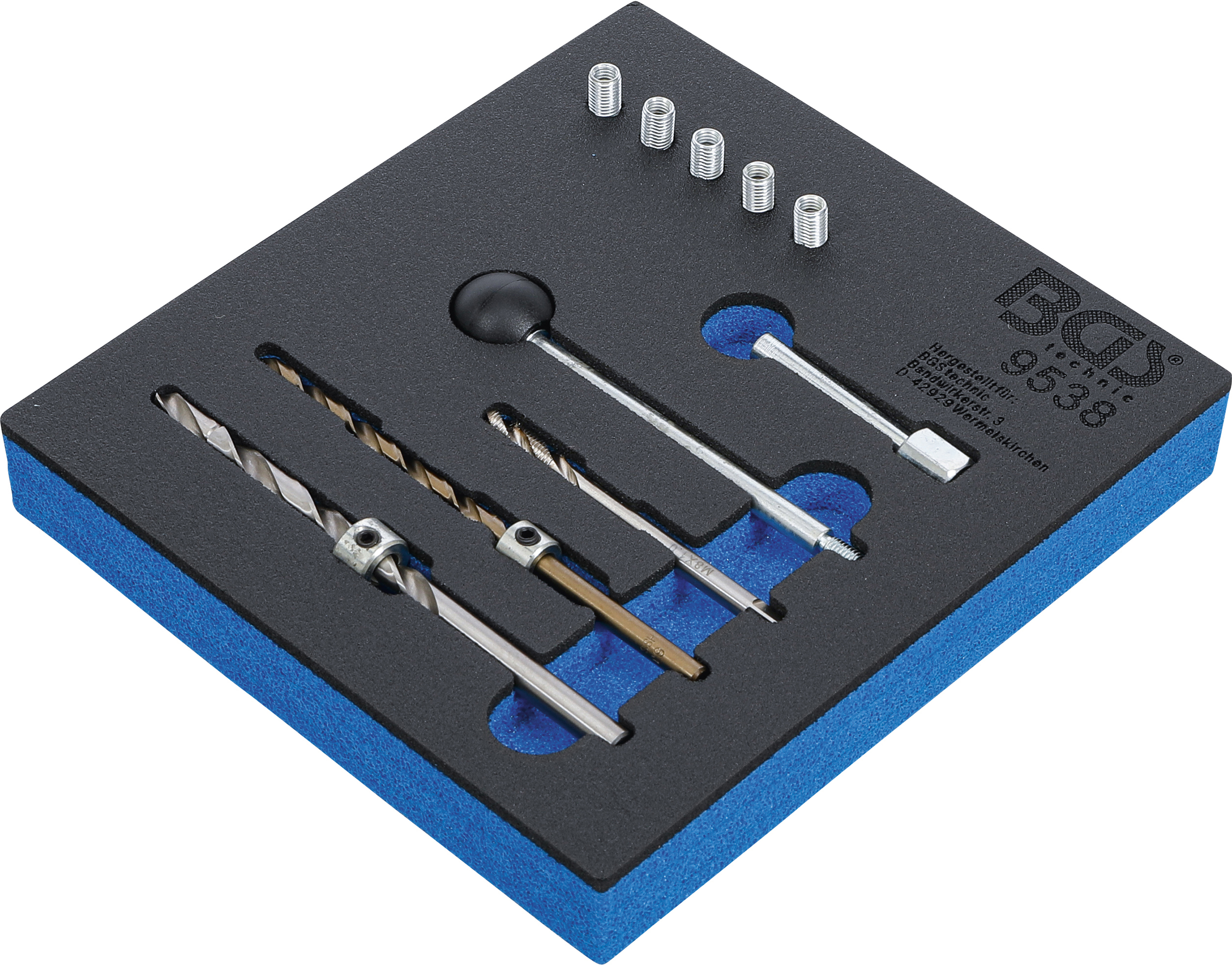 BGS Werkstattwageneinlage 1/6: Gewinde-Reparatursatz | für Injektor-Befestigungsschrauben | 10-tlg.