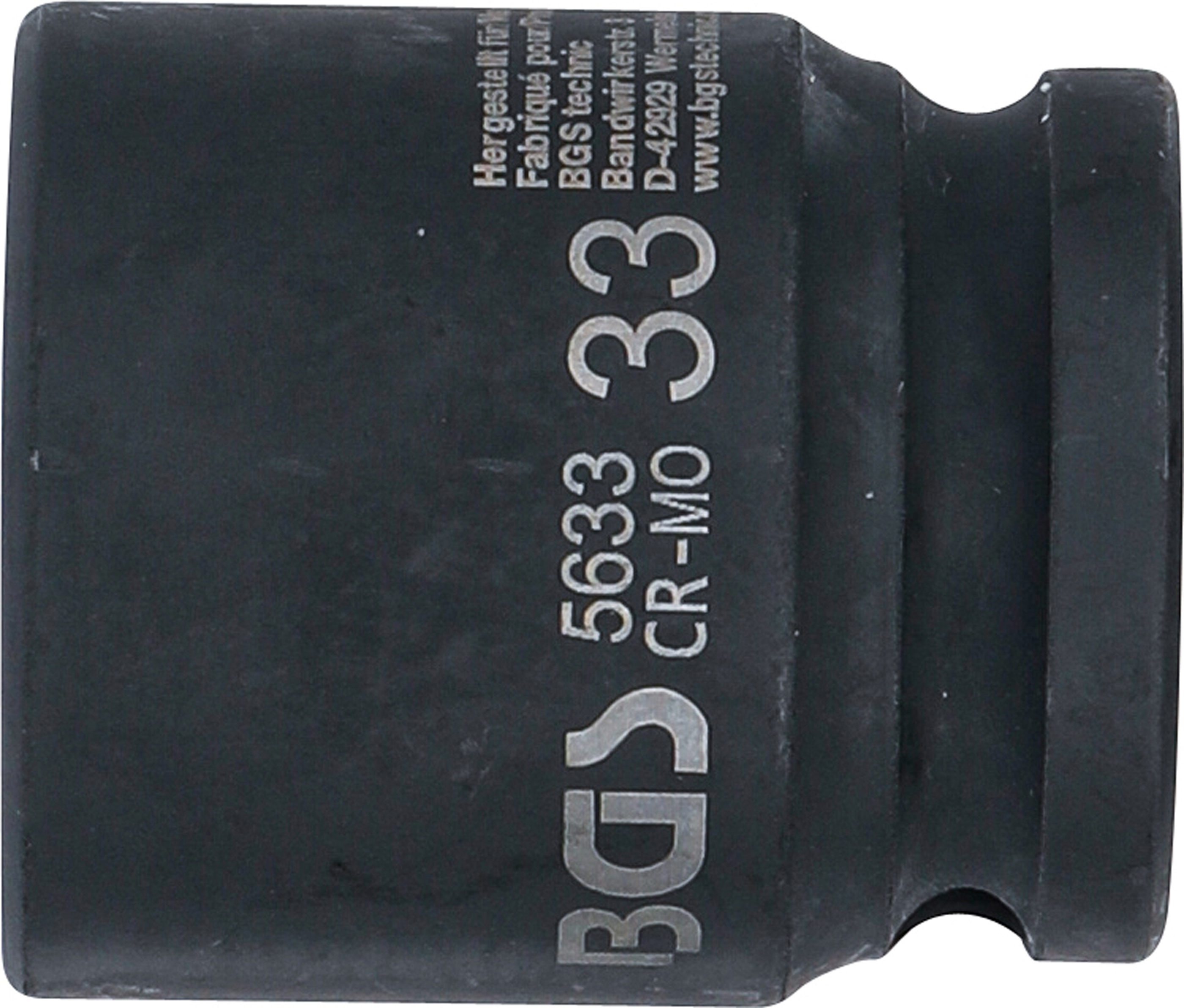 BGS Kraft-Steckschlüssel-Einsatz Sechskant | Antrieb Innenvierkant 20 mm (3/4") | SW 33 mm