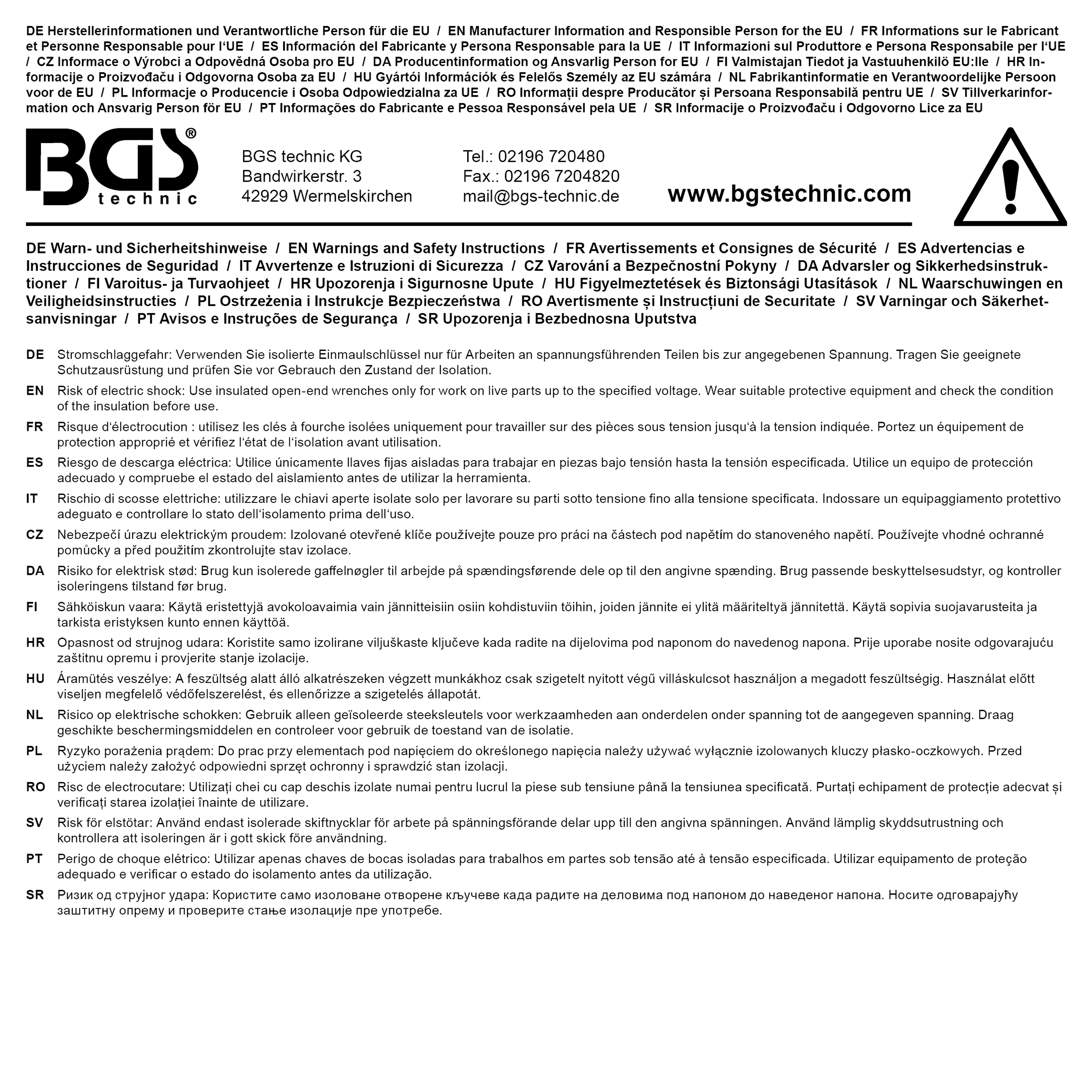 BGS VDE-Einmaulschlüssel | SW 14 mm