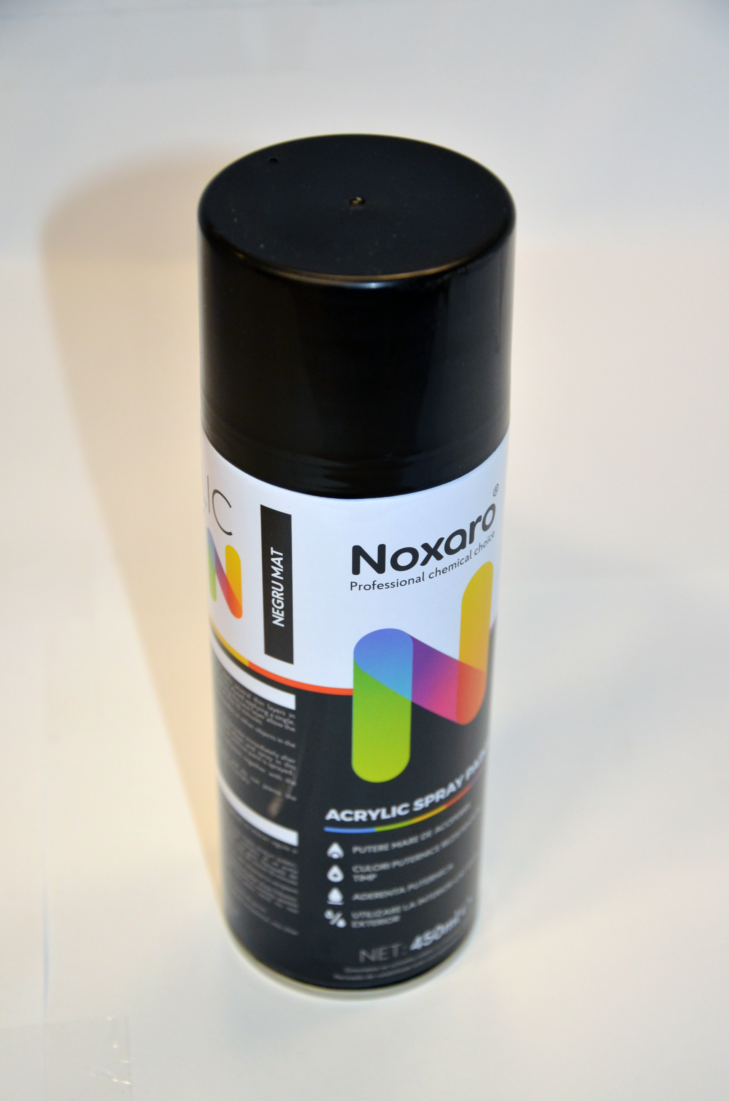 Noxaro Acryl Lackspray Schwarz Matt 450 ml