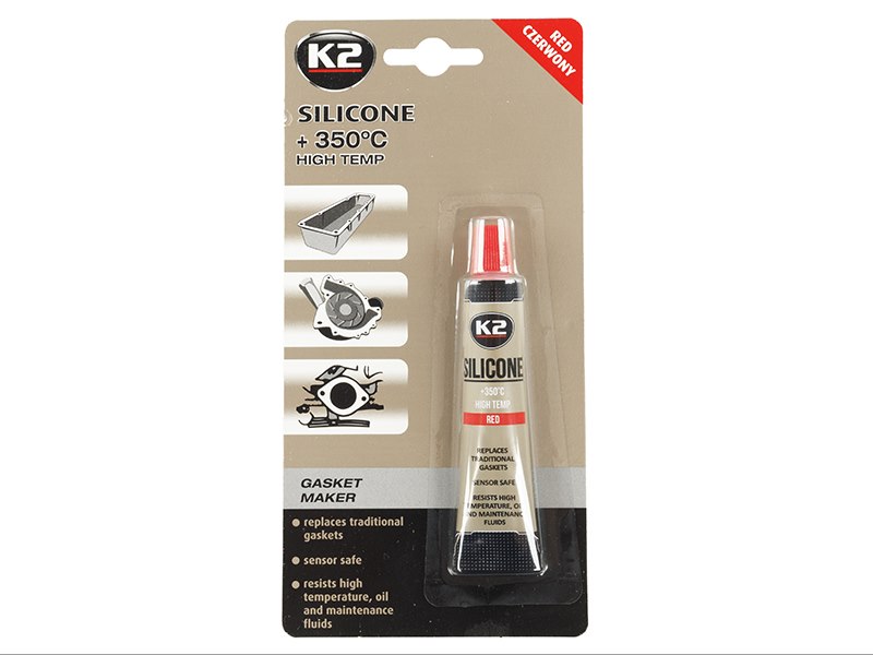 K2 High Temp Silicone Gasket Maker Silikon Dichtstoff Rot 21g