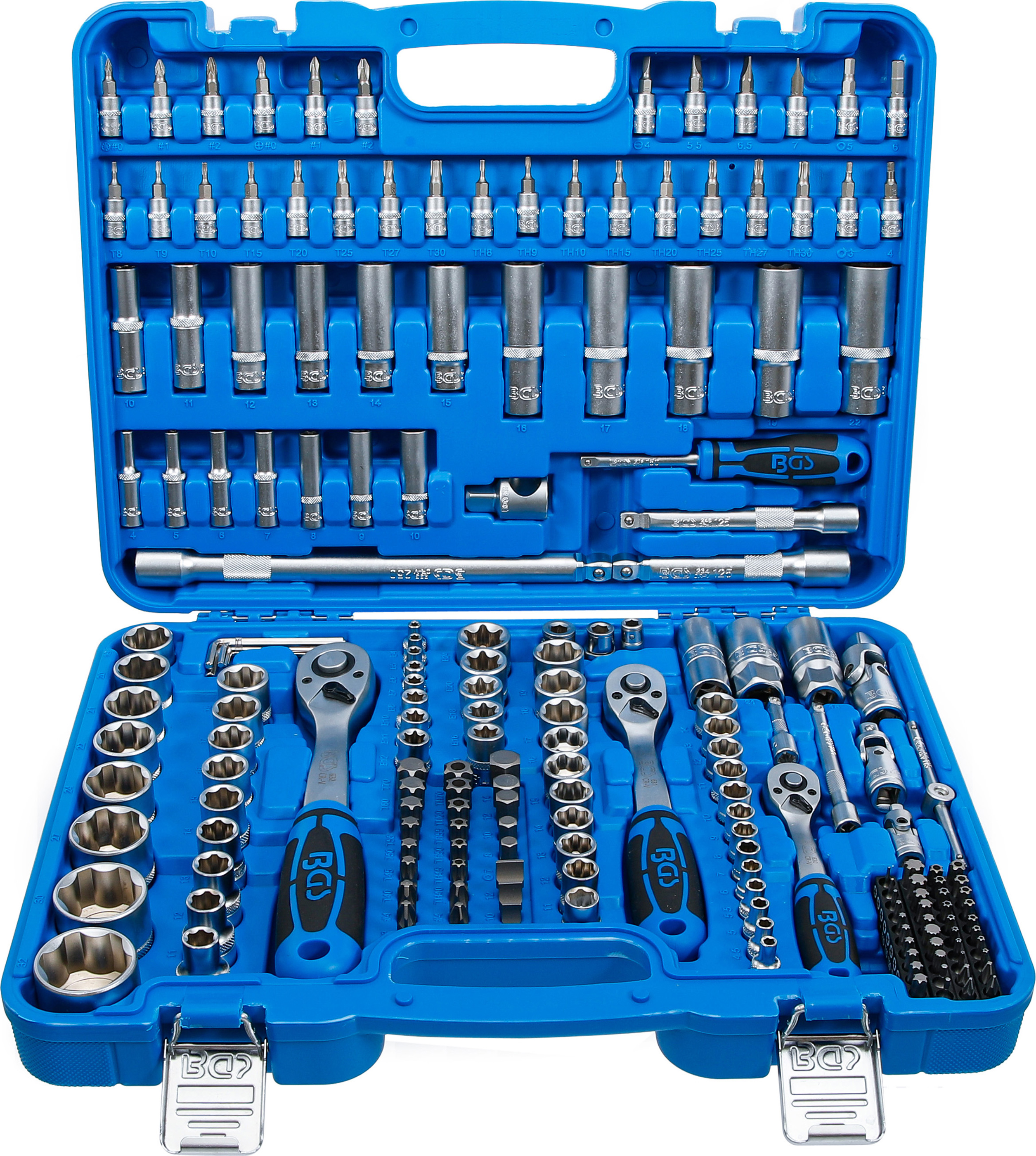 BGS Steckschlüssel-Satz Wellenprofil | Antrieb 6,3 mm (1/4") / 10 mm (3/8") / 12,5 mm (1/2") | 192-tlg.