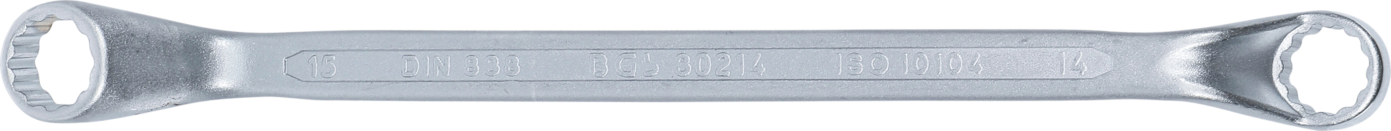 BGS Doppel-Ringschlüssel | tief gekröpft | SW 14 x 15 mm