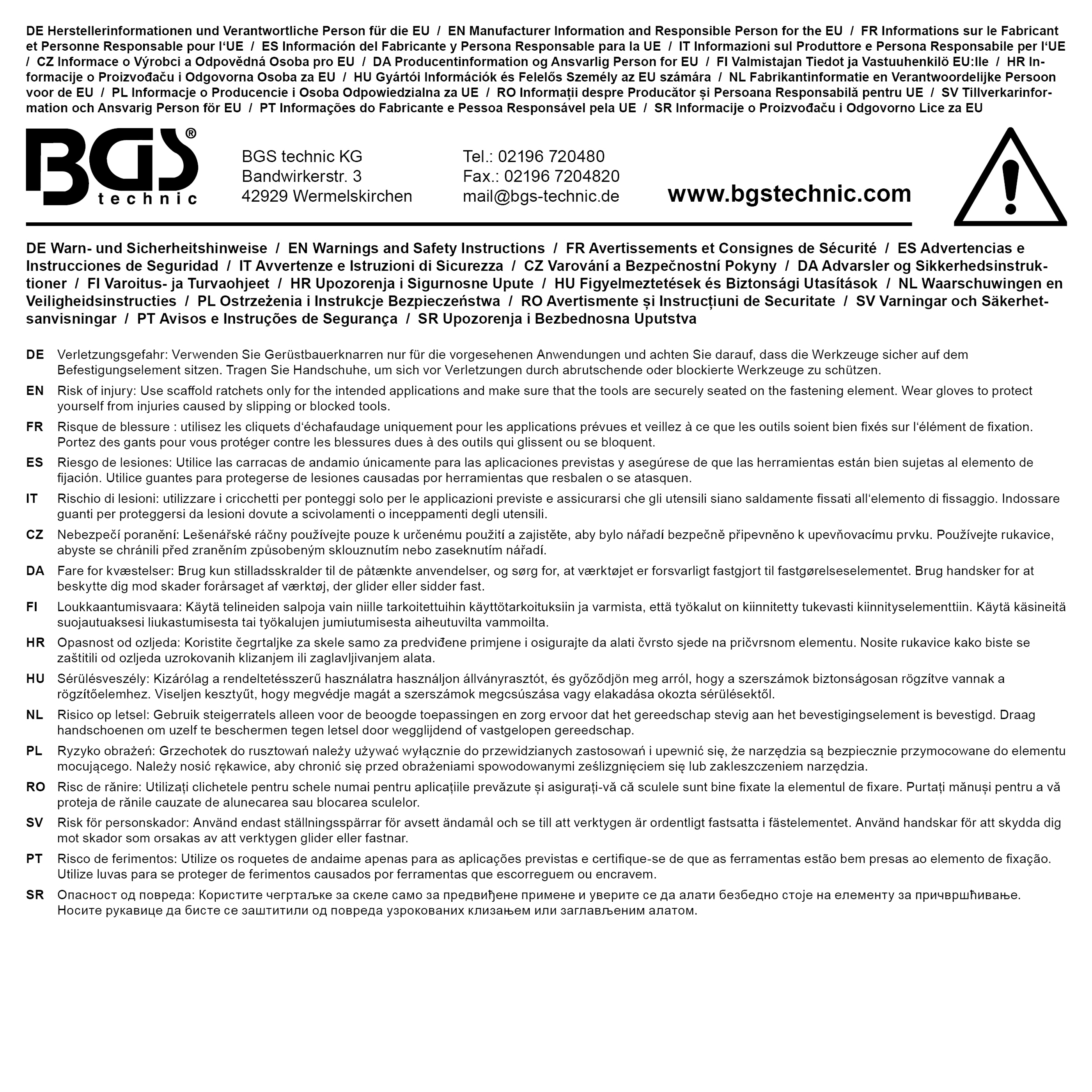 BGS Gerüstbauer-Knarre | SW 19 x 24 mm