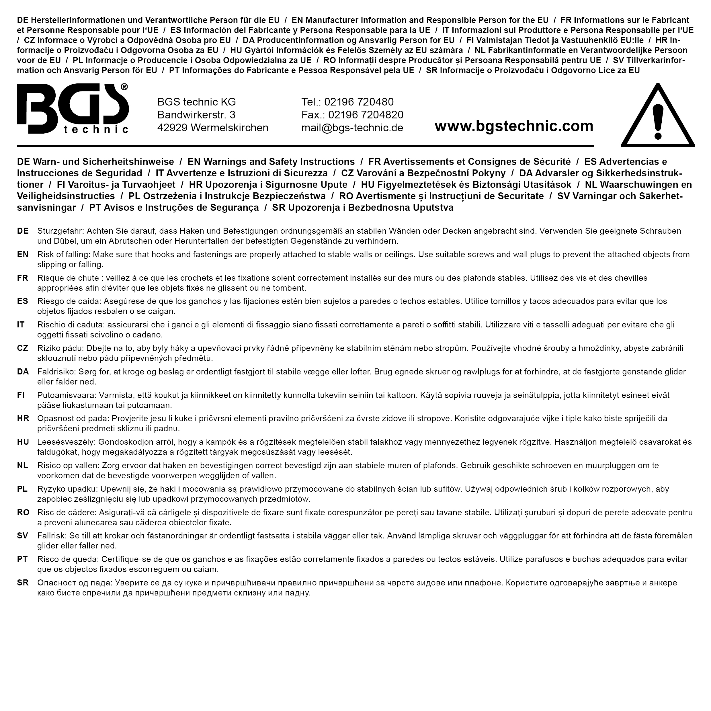 BGS Werkzeughalter mit 18 Schlaufen | 500 mm