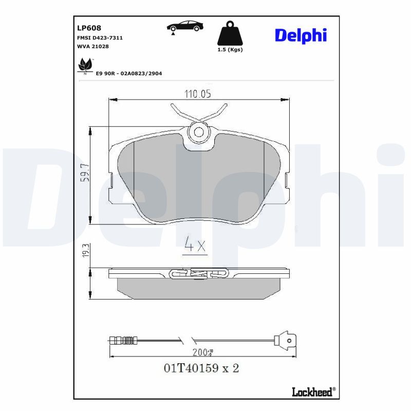 Bremsbelagsatz, Scheibenbremse