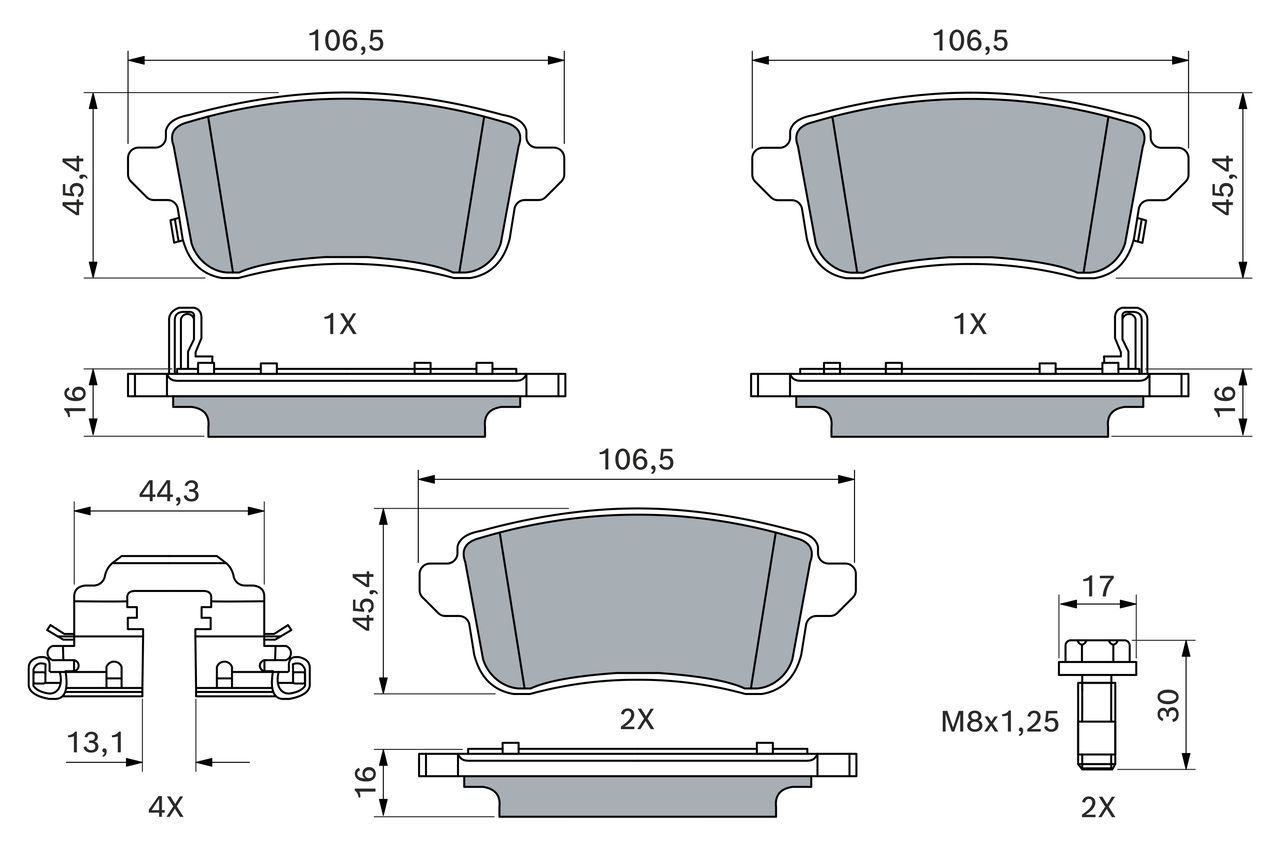Bremsbelagsatz, Scheibenbremse
