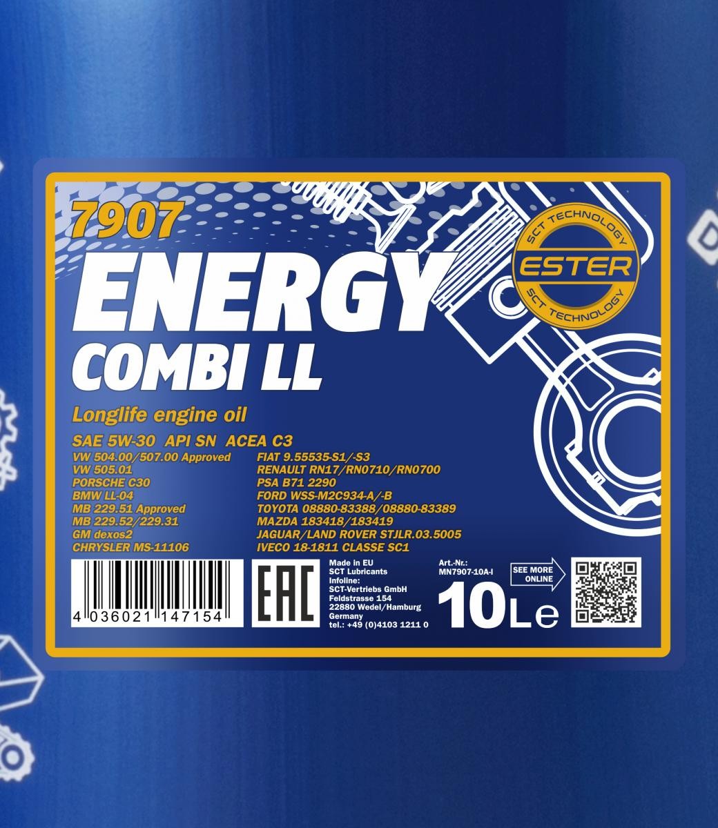 5W-30 Mannol 7907 Energy Combi LL LongLife Motoröl 10 Liter