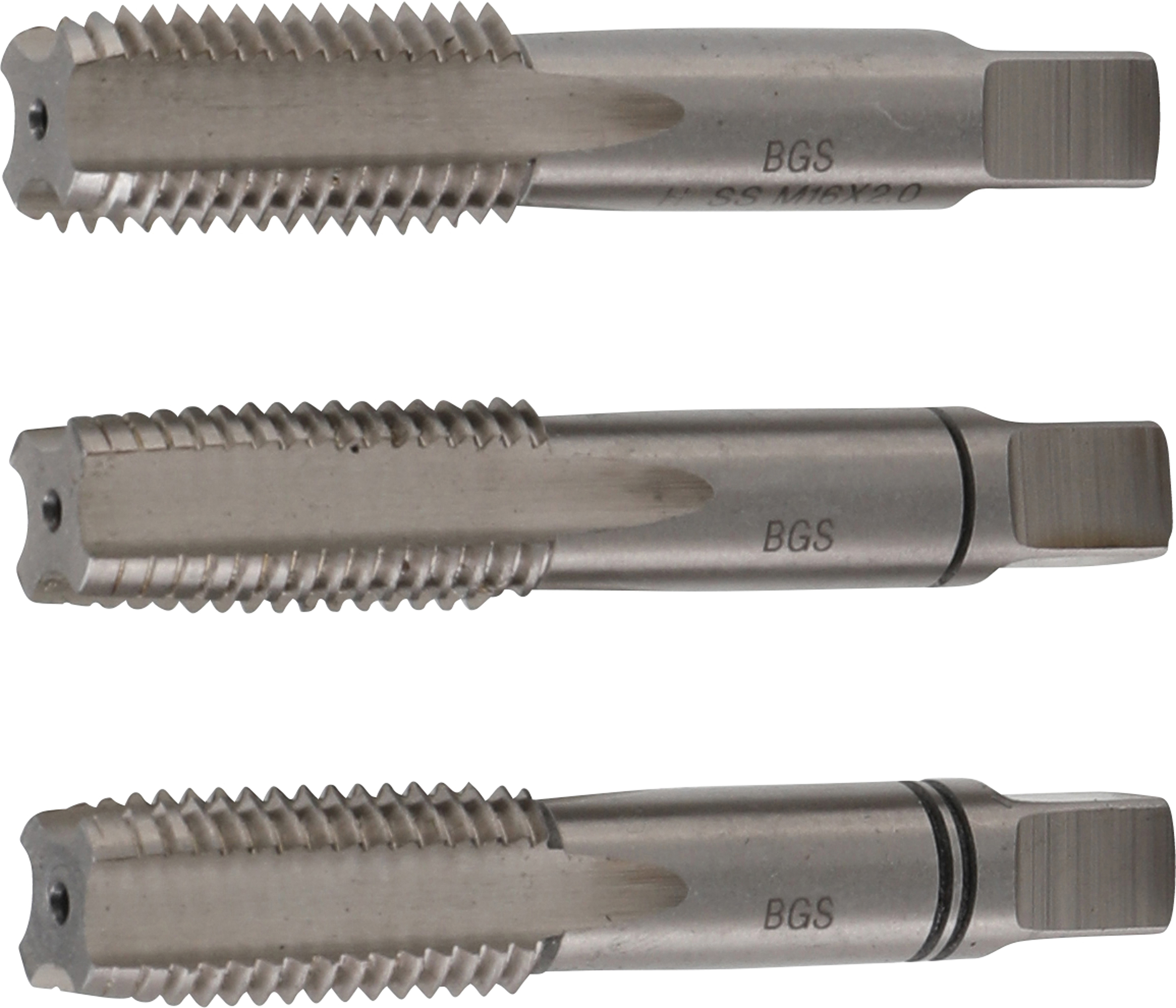 BGS Gewindebohrer-Satz | Vor-, Mittel- und Fertigschneider | HSS-G | M16 x 2,0 | 3-tlg.