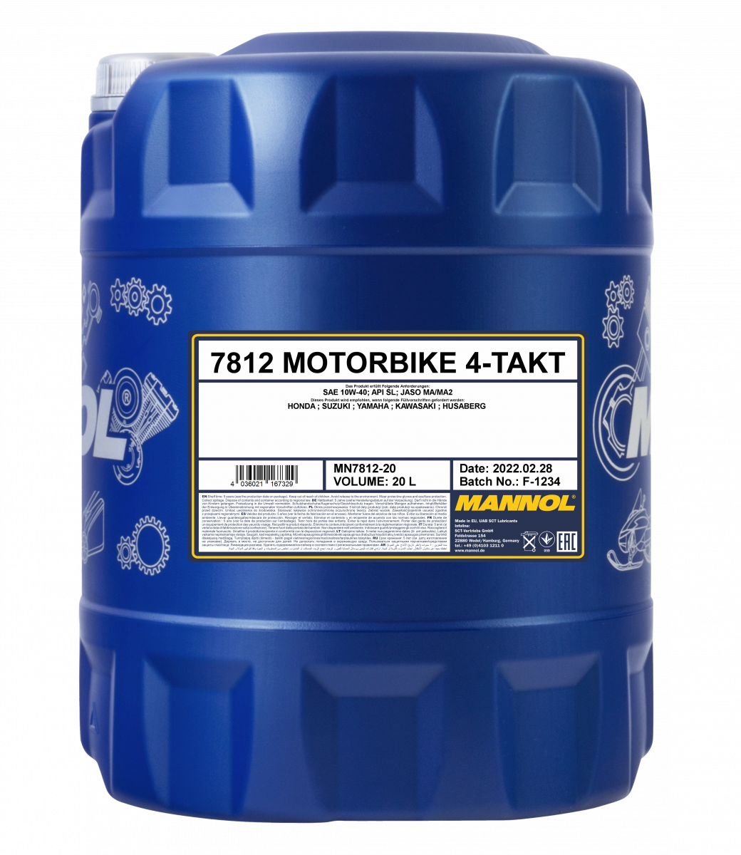 10W-40 Mannol 7812 Motorbike 4-Takt Motoröl Motorrad 20 Liter