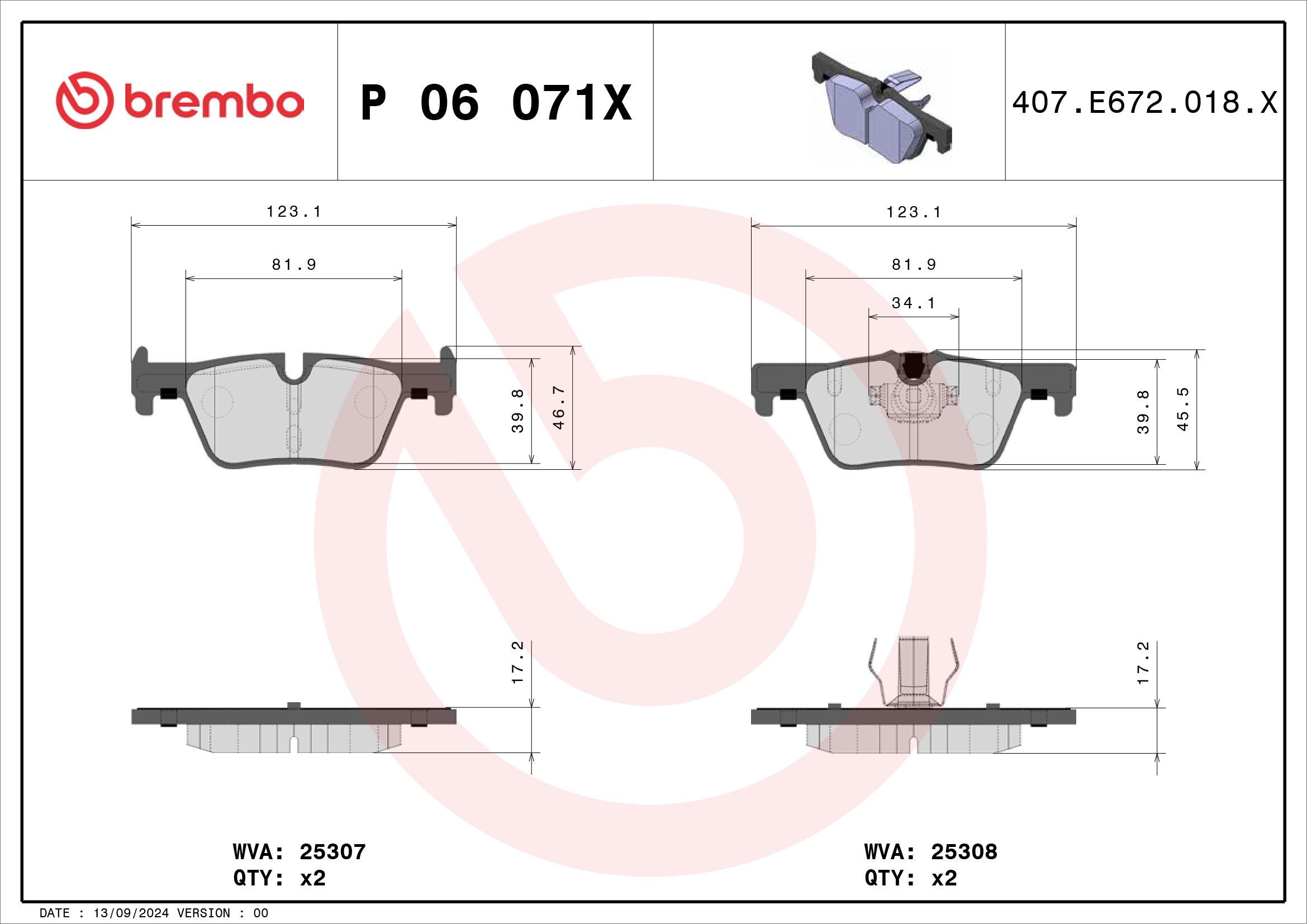 Bremsbelagsatz, Scheibenbremse