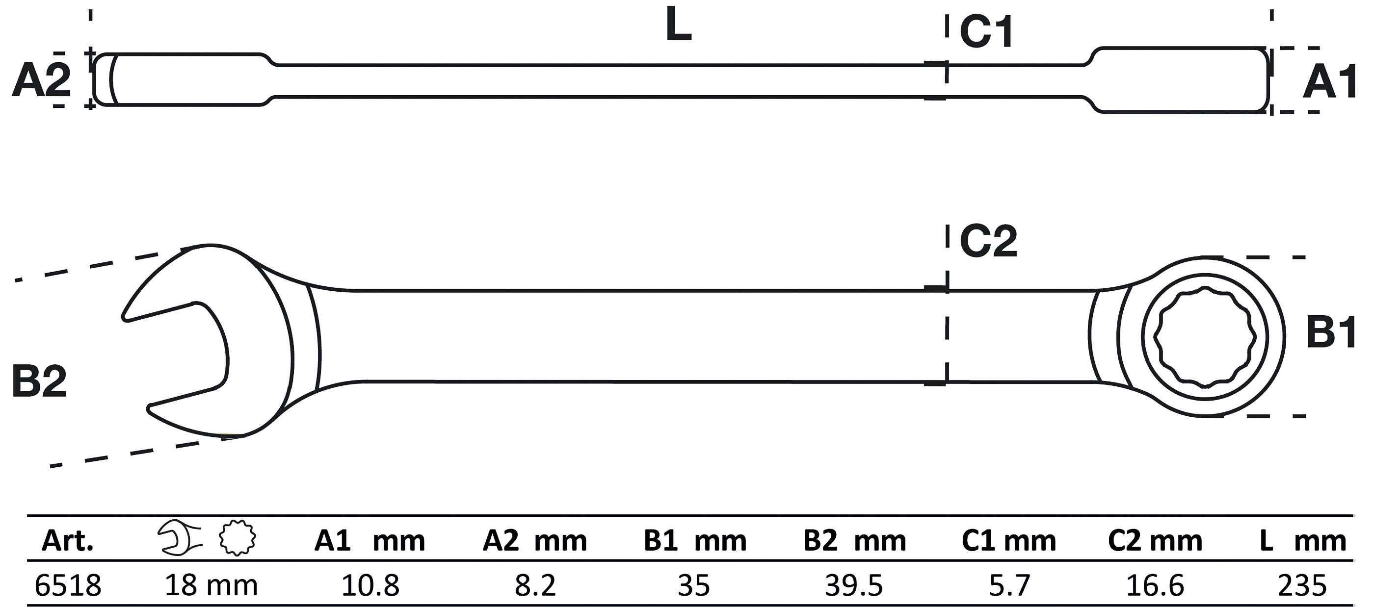 BGS Ratschenring-Maulschlüssel | SW 18 mm