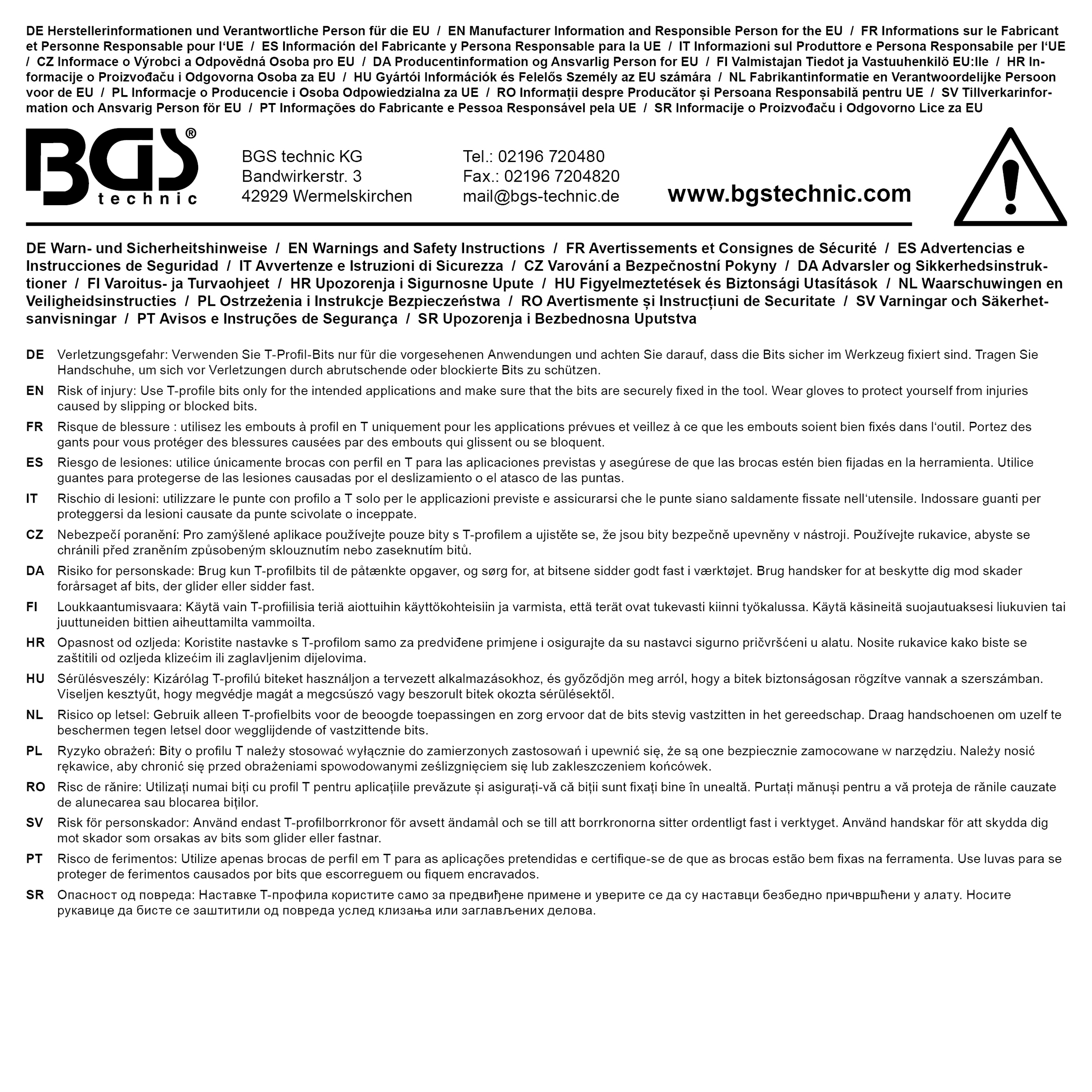 BGS Bit | Länge 25 mm | Antrieb Außensechskant 6,3 mm (1/4") | T-Profil (für Torx) T9
