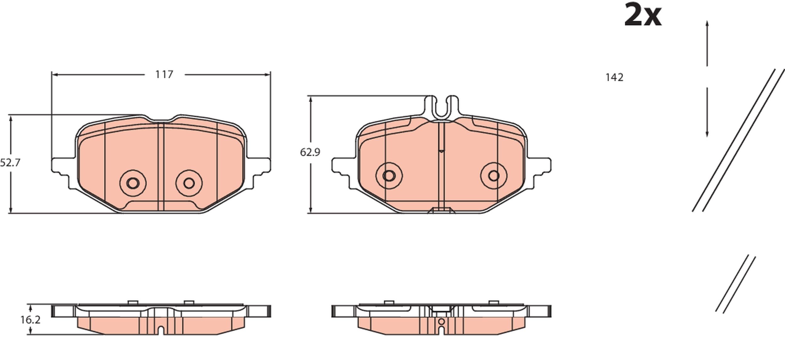 Bremsbelagsatz, Scheibenbremse