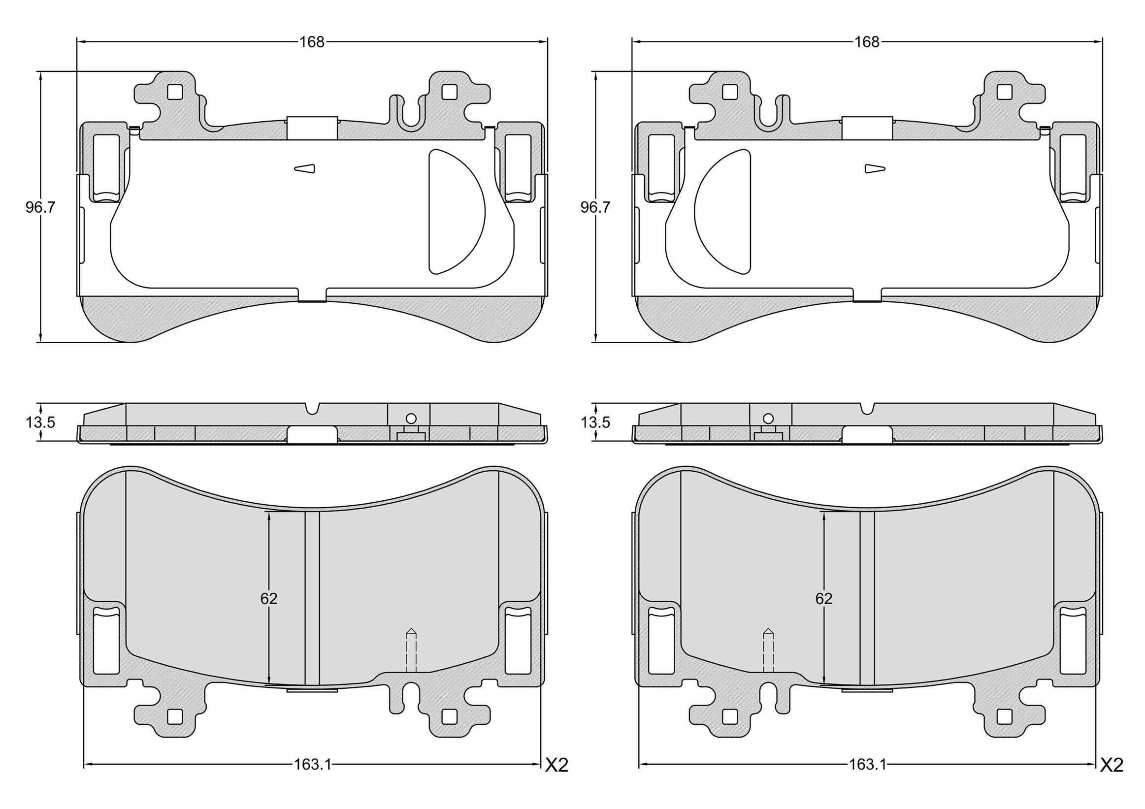 Bremsbelagsatz, Scheibenbremse