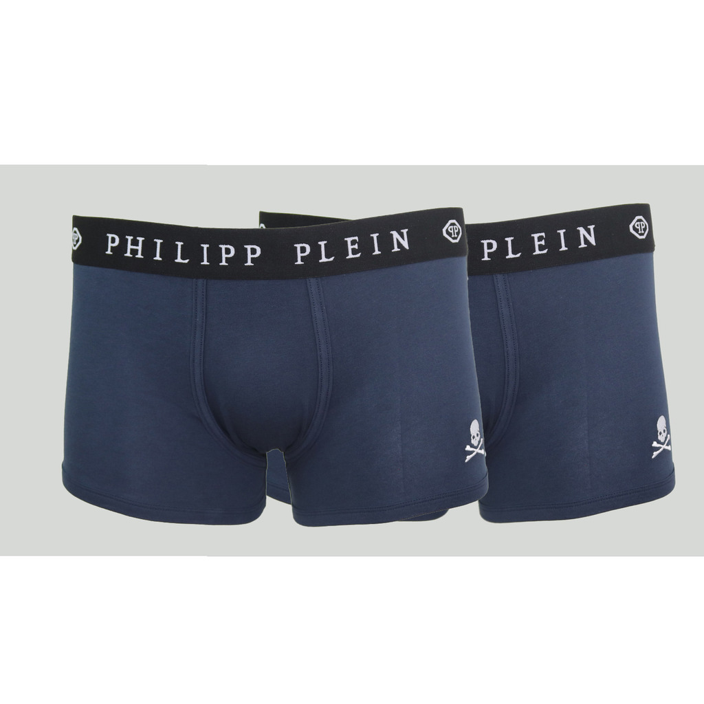 Philipp Plein Herren Boxershorts Skull 2er Pack Navy Gr. XXL