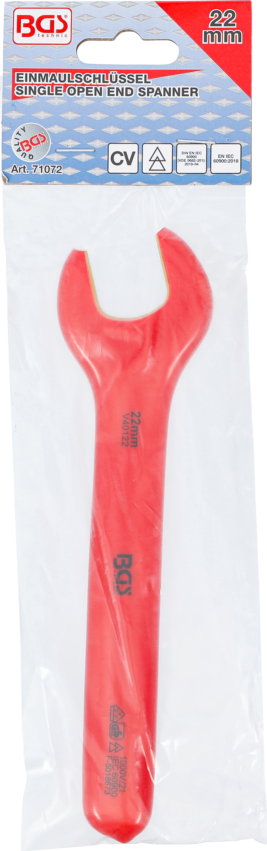 BGS VDE-Einmaulschlüssel | SW 22 mm