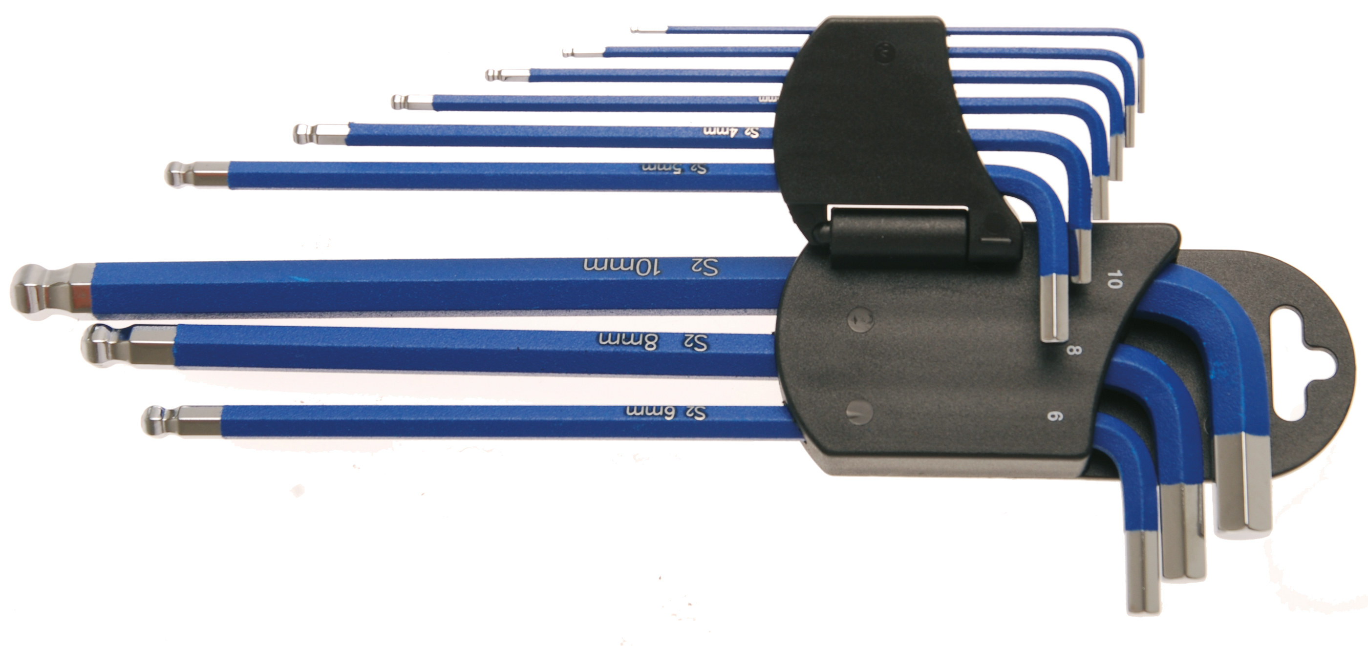 BGS Winkelschlüssel-Satz | extra lang | Innensechskant / Innensechskant mit Kugelkopf 1,5 - 10 mm | 9-tlg.