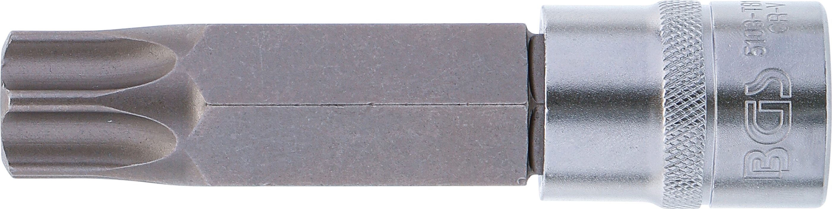 BGS Bit-Einsatz | Länge 110 mm | Antrieb Innenvierkant 12,5 mm (1/2") | T-Profil (für Torx) mit Bohrung T100
