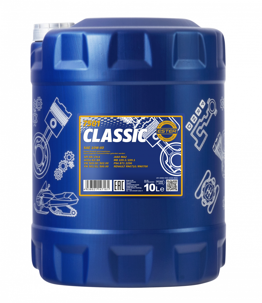 10W-40 Mannol 7501 Classic Motoröl 10 Liter