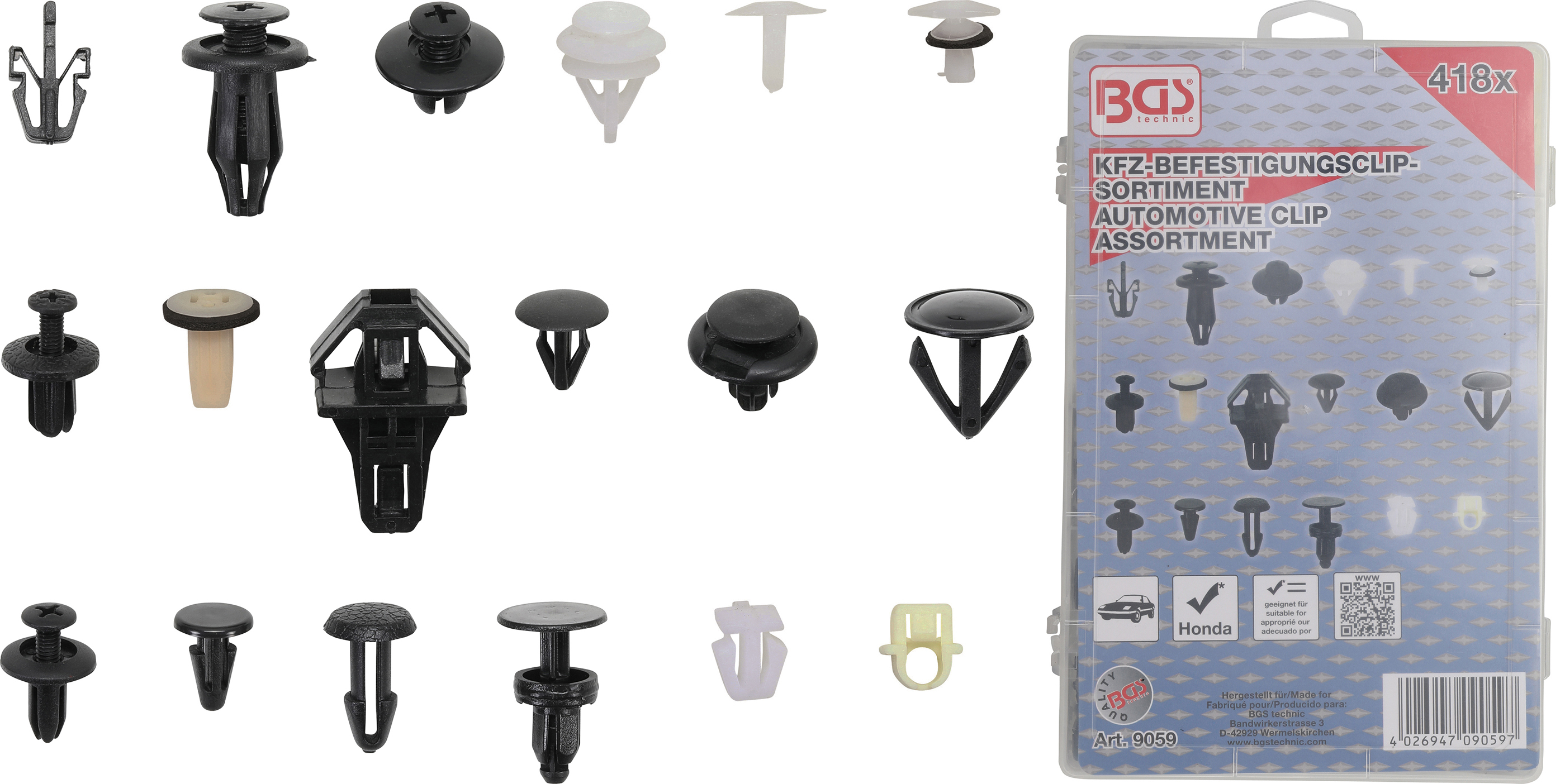 BGS Kfz-Befestigungsclip-Sortiment für Honda | 418-tlg.