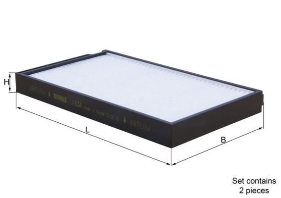 Filter, Innenraumluft LA634/S “KNECHT 209 mm, 121 mm”