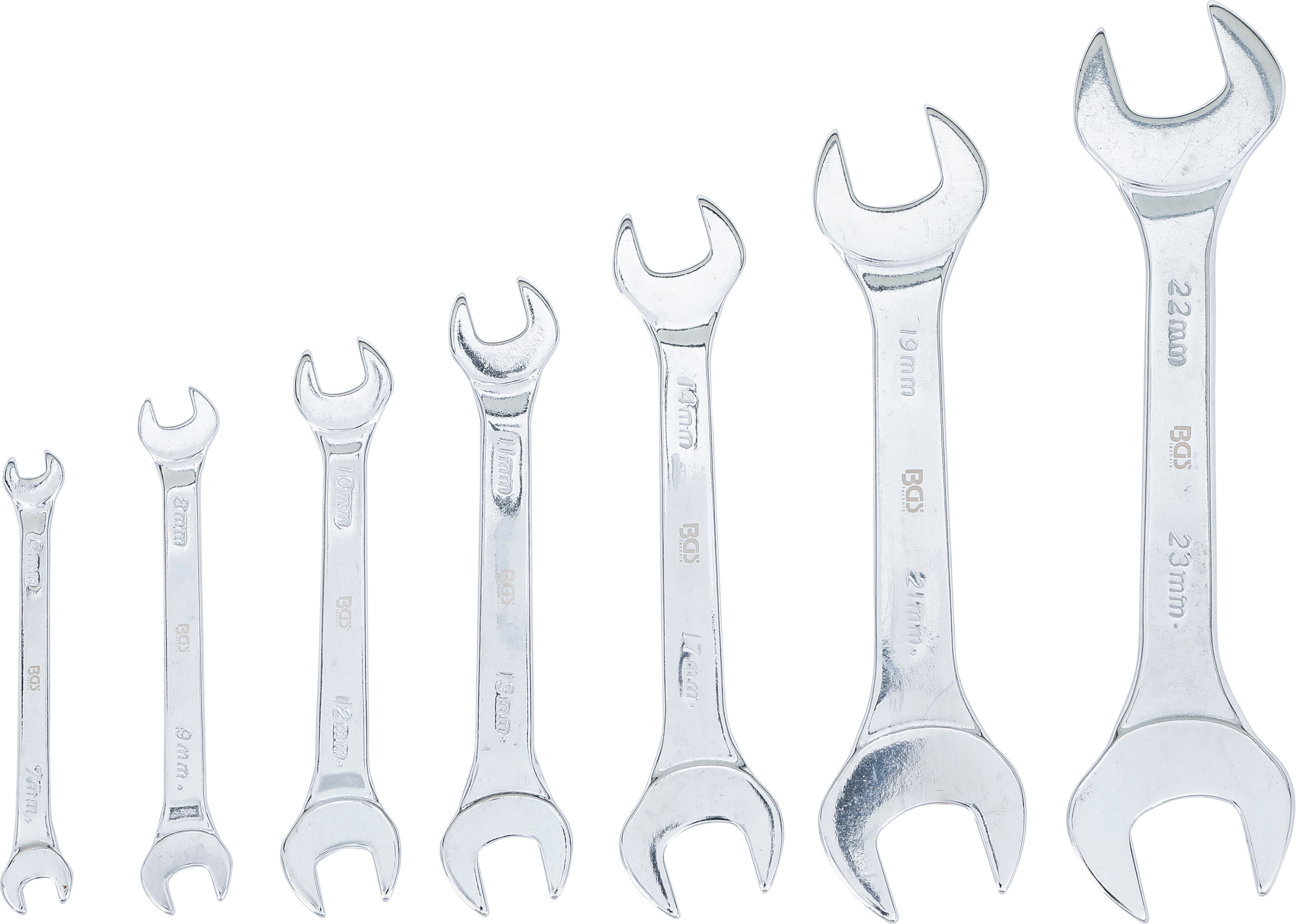 BGS Doppel-Maulschlüssel-Satz | extra flach | SW 6 - 23 mm | 7-tlg.