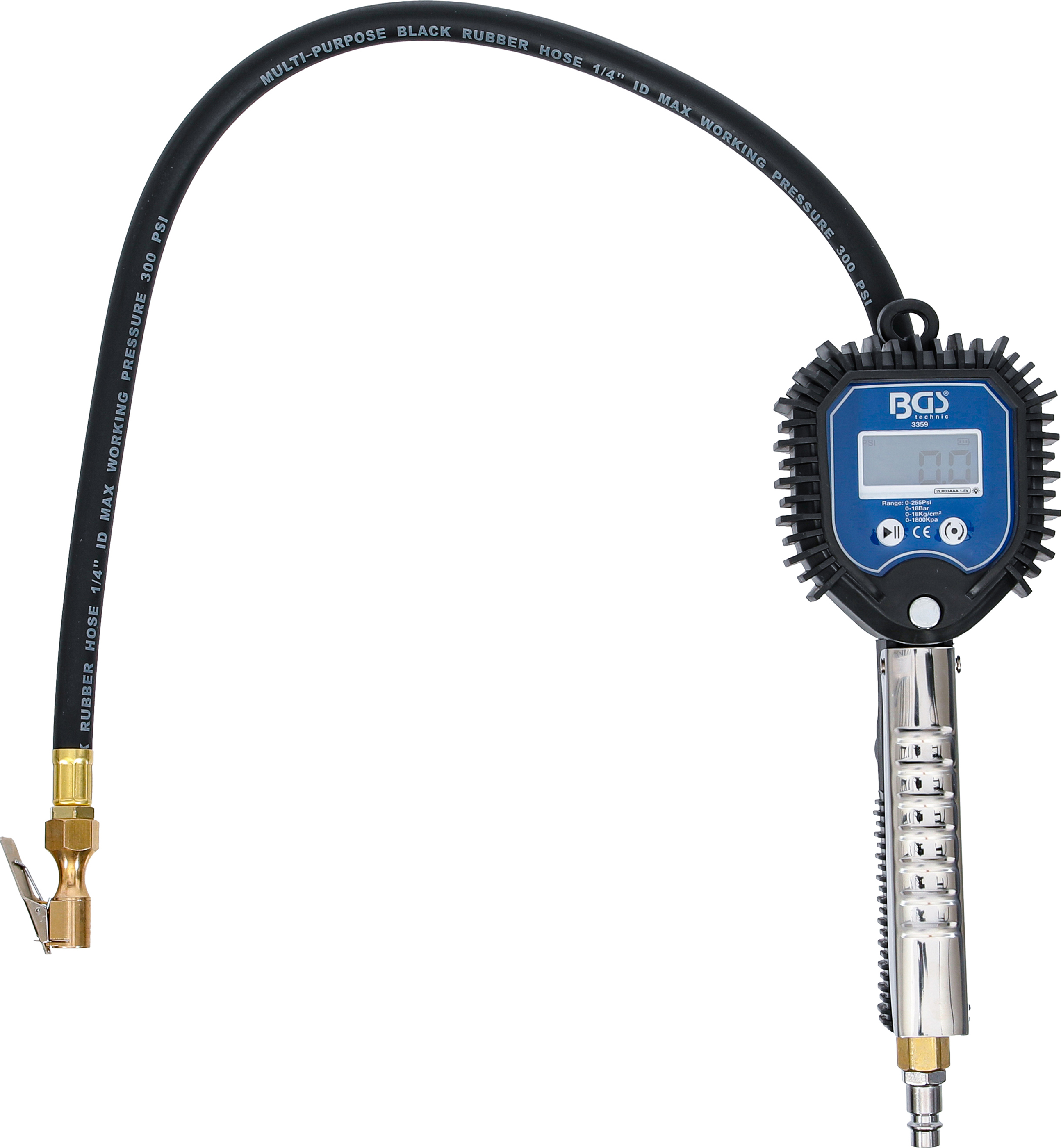 BGS Druckluft-Reifenfüll-Messgerät | digital | 0 - 16 bar