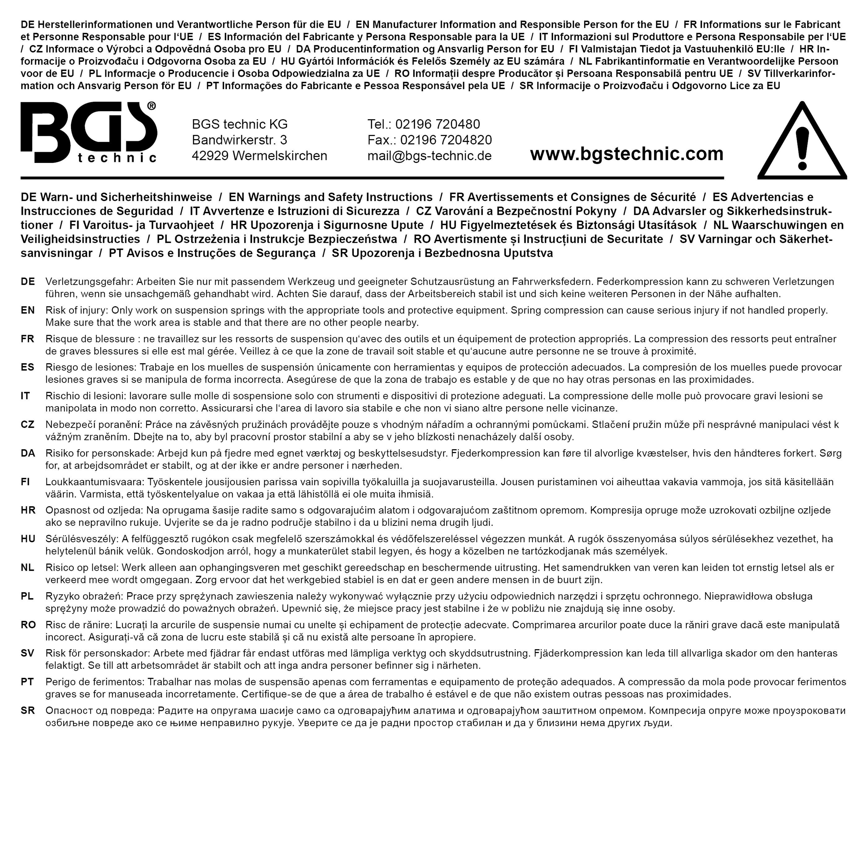 BGS Spreiz-Einsatz für Federbeinklemmung | Antrieb Innenvierkant 12,5 mm (1/2") | 5 x 7 mm