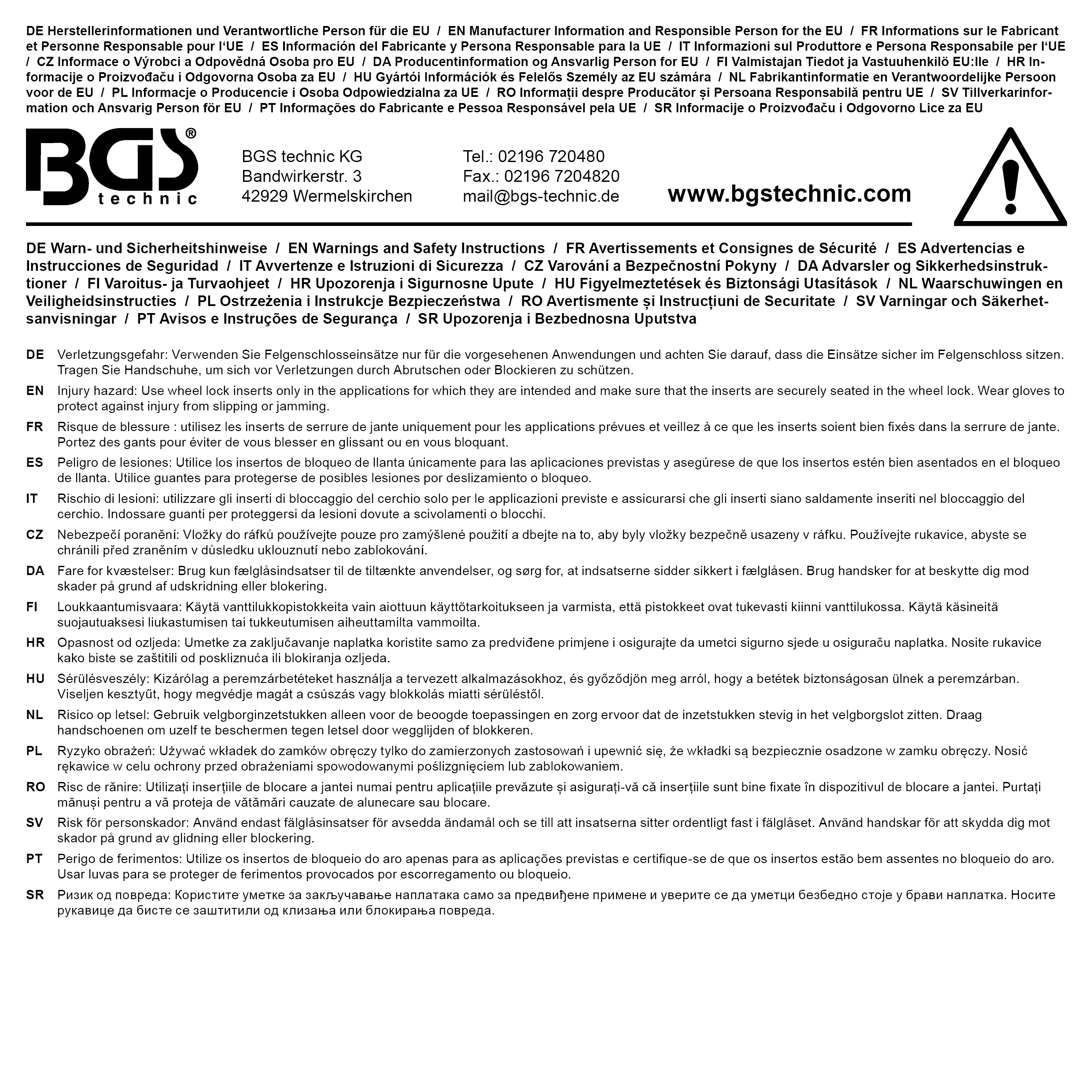BGS Felgenschloss-Demontage-Satz | 10-tlg.