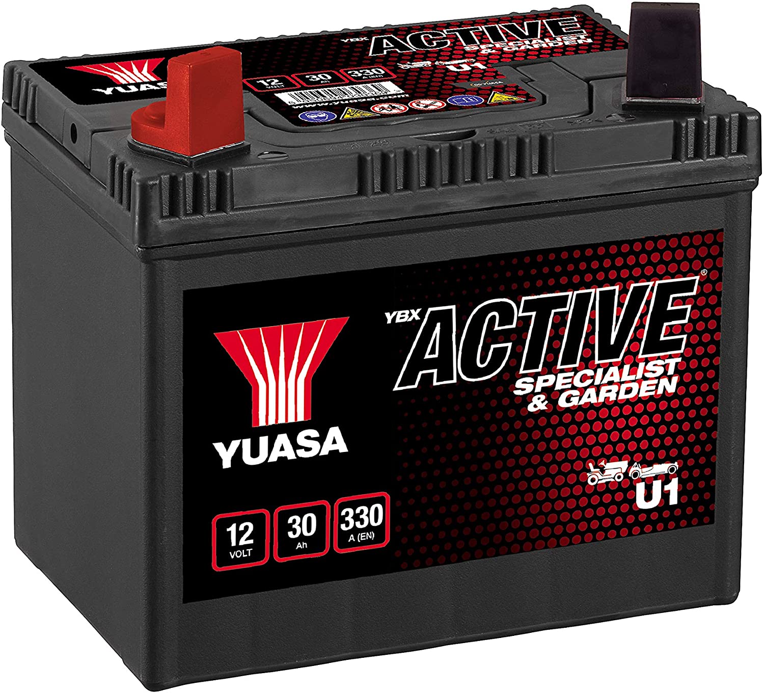 YUASA U1 Starterbatterie AGM 12V 30Ah 330A Rasenmähertraktor Garten