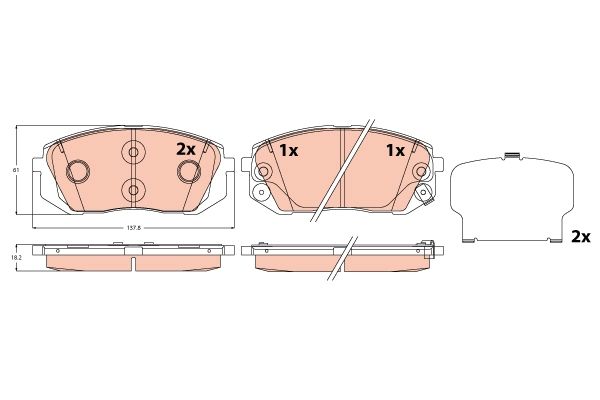 Bremsbelagsatz, Scheibenbremse