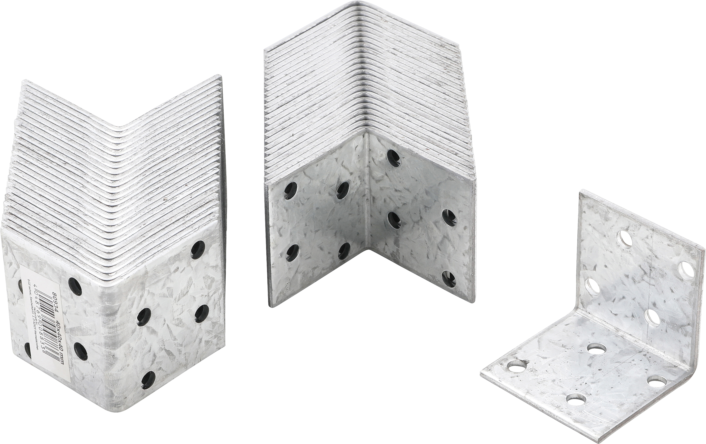 BGS Winkelverbinder | 40 x 40 x 40 x 2 mm | Spar-Pack | 50 Stück