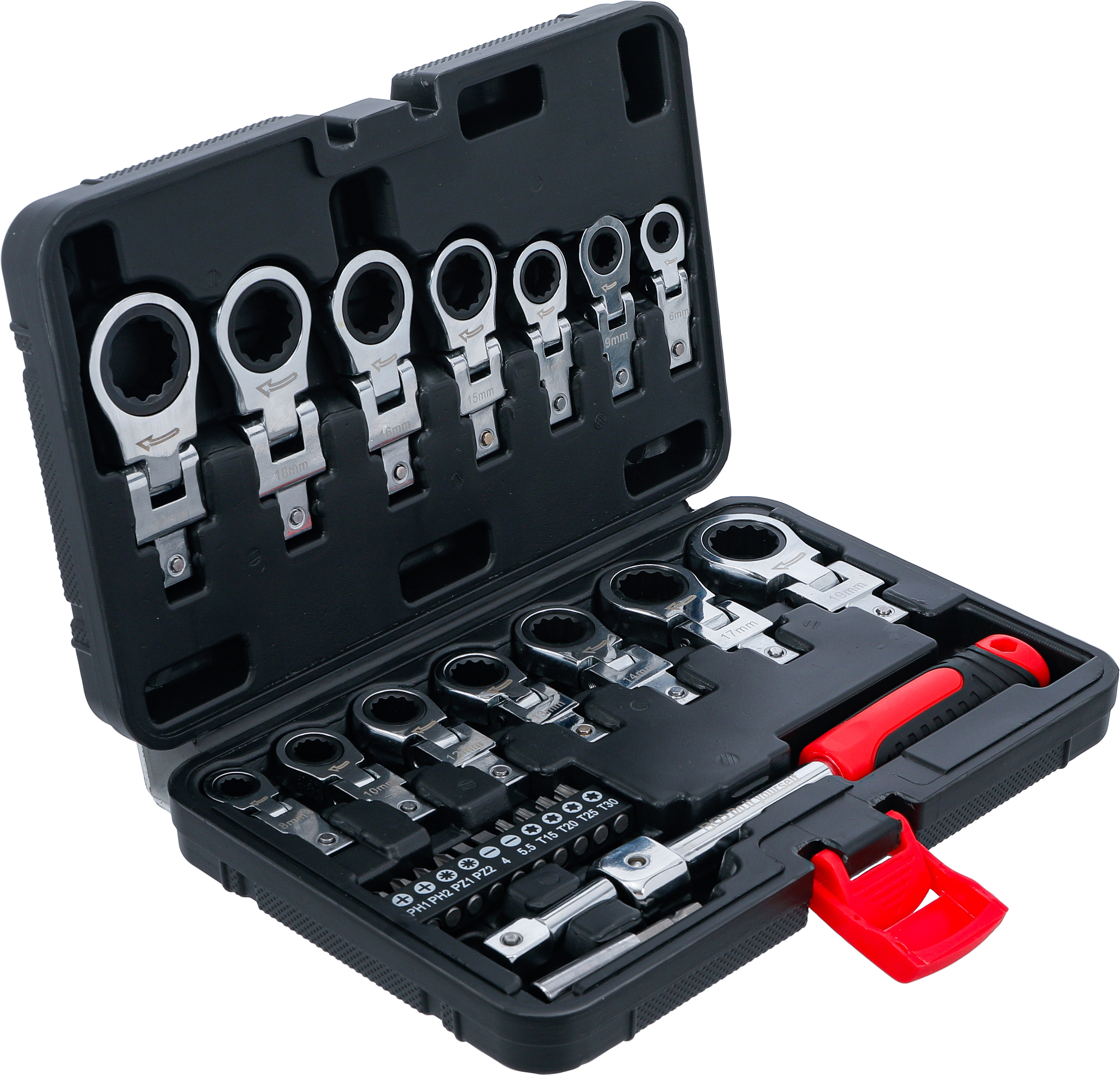 BGS Einsteck-Ratschenring-Schlüssel- und Bit-Satz | 6 - 20 mm | 27-tlg.