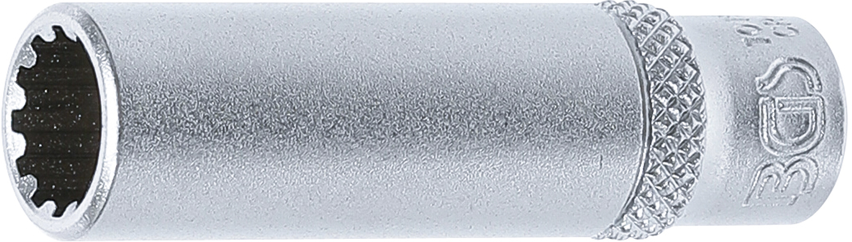 BGS Steckschlüssel-Einsatz Gear Lock, tief | Antrieb Innenvierkant 6,3 mm (1/4") | SW 9 mm