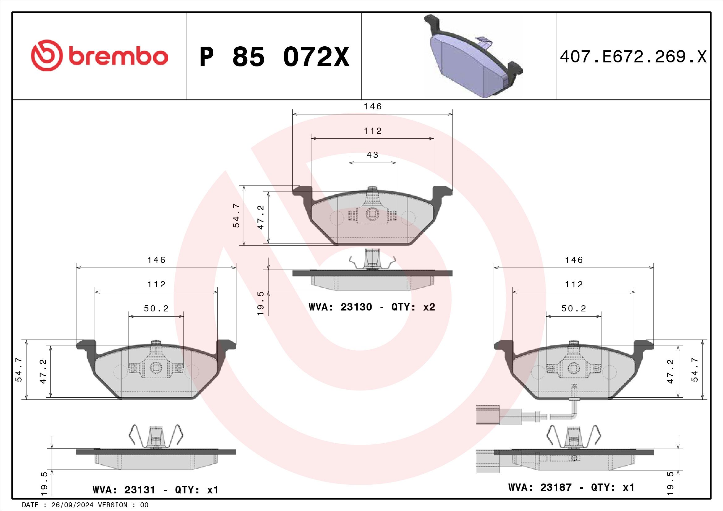 Bremsbelagsatz, Scheibenbremse